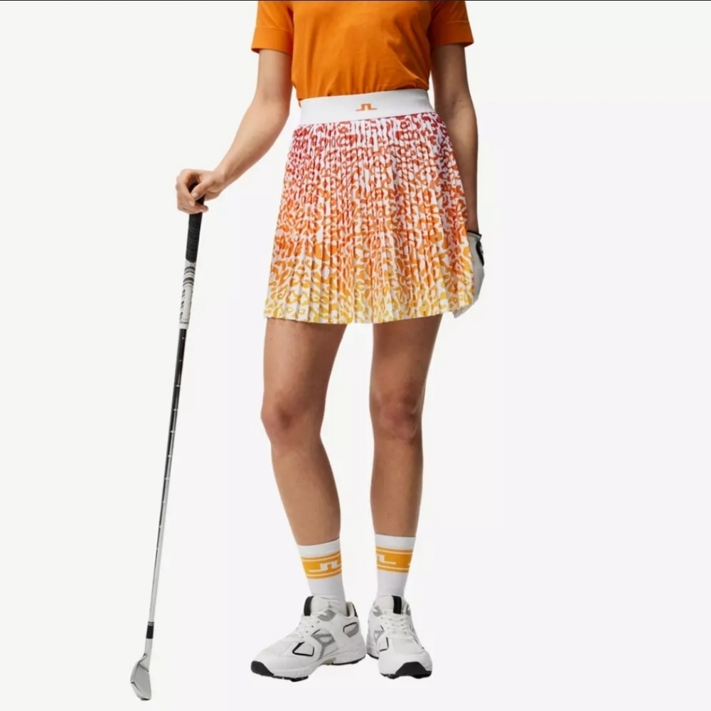 J. Lindeberg Vibrant Orange and Yellow Skort